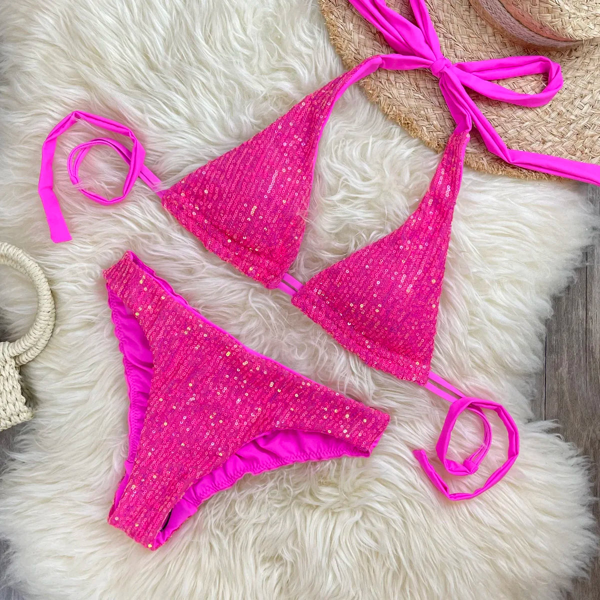Bikini de lentejuelas brillantes