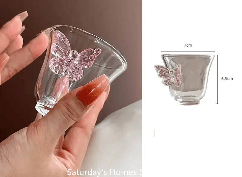 3D Sculpture Butterfly Glass Teapot