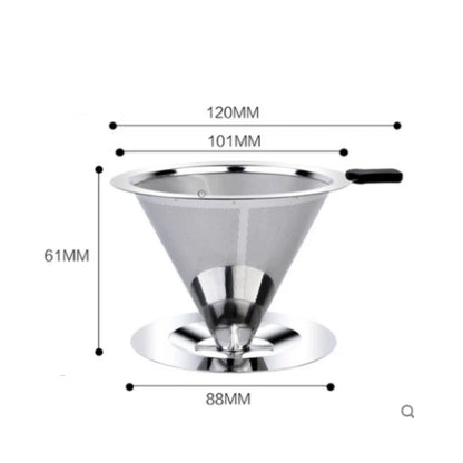 Reusable Coffee Filter Holder Double Layer Stainless Steel Coffee Tea Strainer