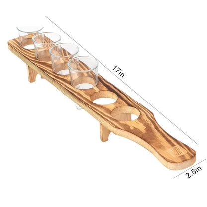 Wooden Shot Glass Serving Tray