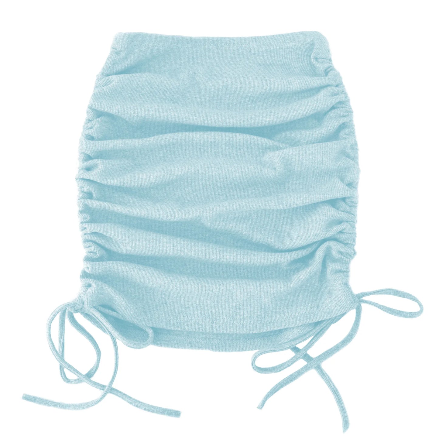 Faldas de Verano para Mujer con Cordones 2022 Hilo de Punto Lateral con Cordón Elástico Corrugado Sexy Cadera Ajustable Casual WSL4321