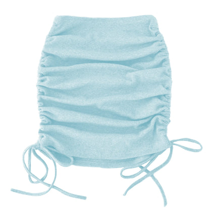 Faldas de Verano para Mujer con Cordones 2022 Hilo de Punto Lateral con Cordón Elástico Corrugado Sexy Cadera Ajustable Casual WSL4321