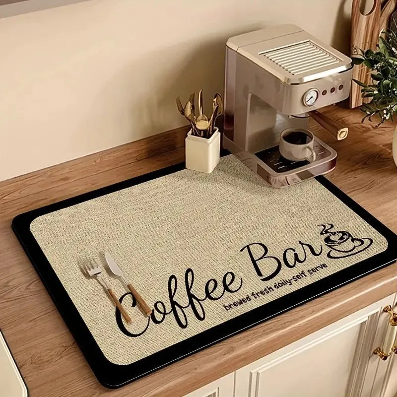 Ok But First Coffee Print Absorbent Mat