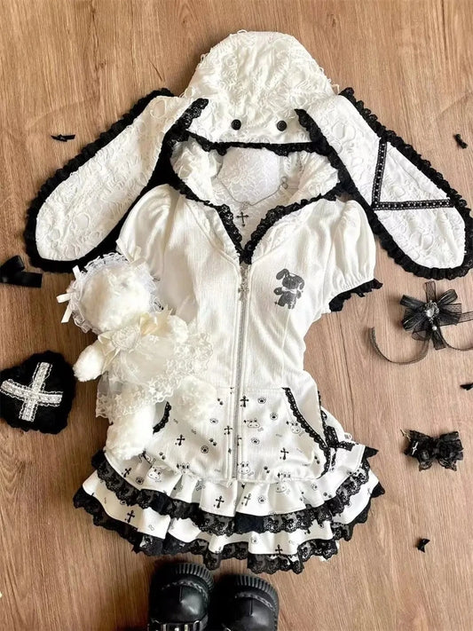 Conjunto de Top de Diseño + Falda de Talle Alto