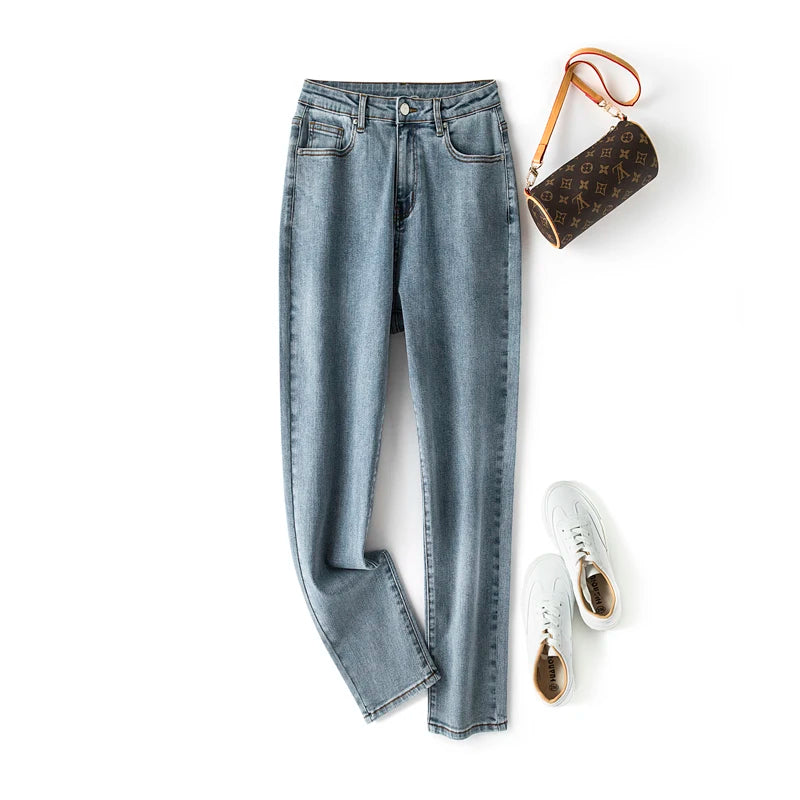 Stretchy Loose Washing Straight Denim Pant