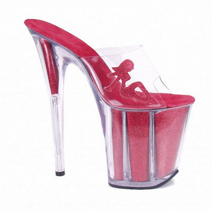 Transparent Crystal Rose Flower Stiletto