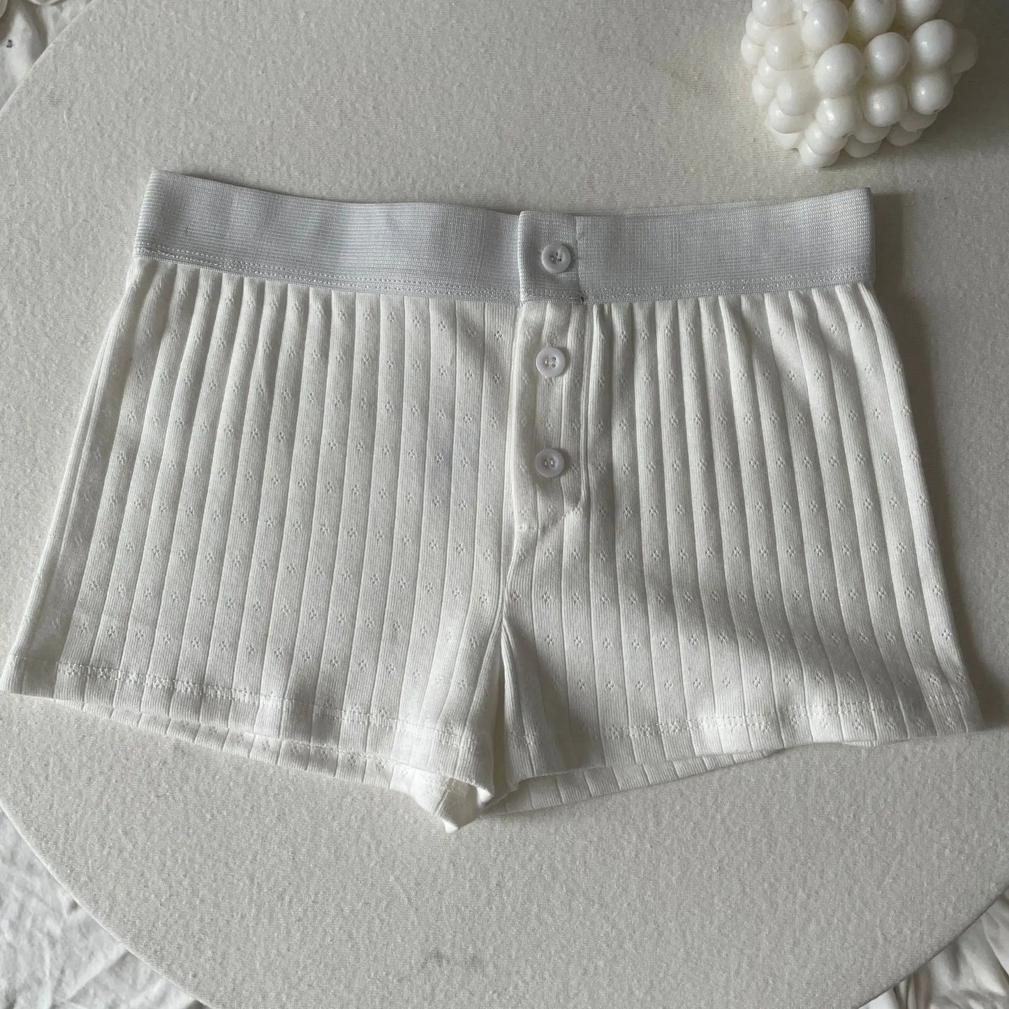 Floral Eyelet Cotton Boy Shorts