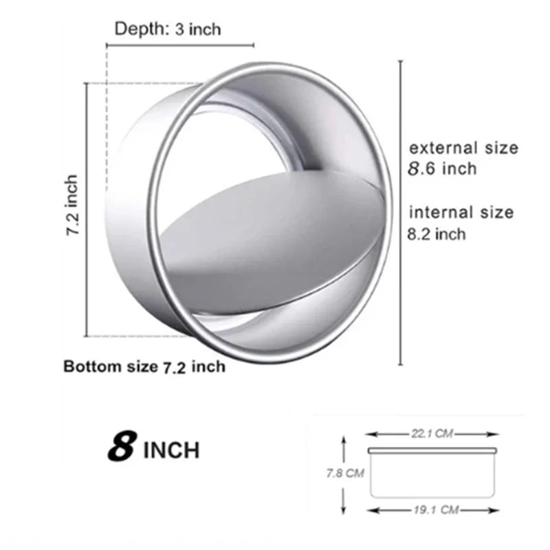 Non-Stick Aluminum Round Cake Mold with Removable Bottom