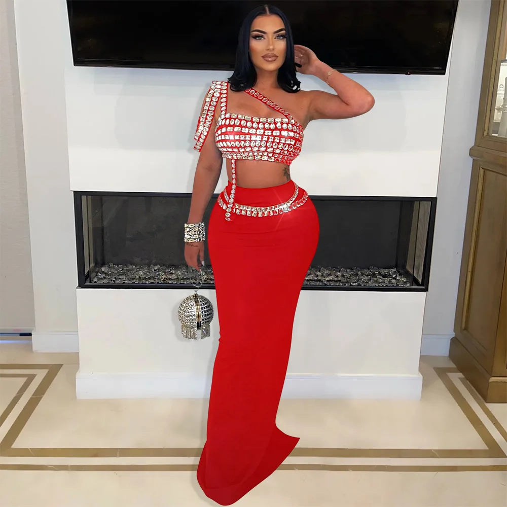 Rhinestones Maxi Dress