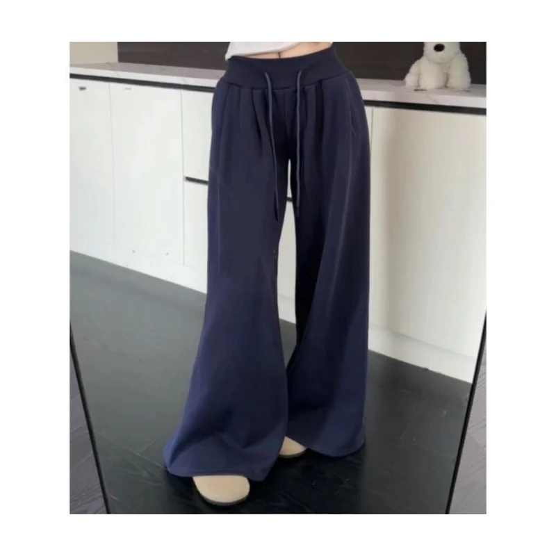 Low-waist Straight Loose Wide-leg Trousers