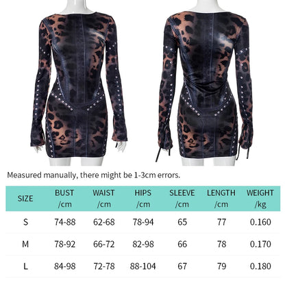Leopard Print Slim Flared Dress