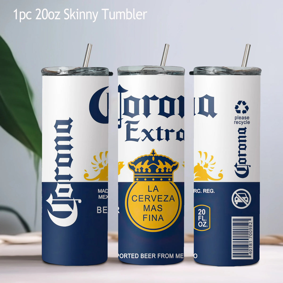 Beer Can Stainless Steel Skinny Tumbler