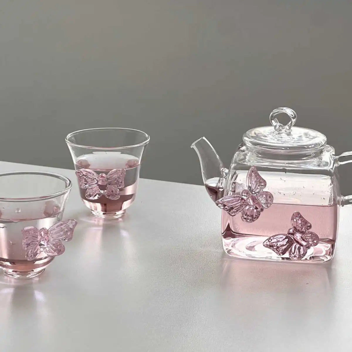 3D Sculpture Butterfly Glass Teapot