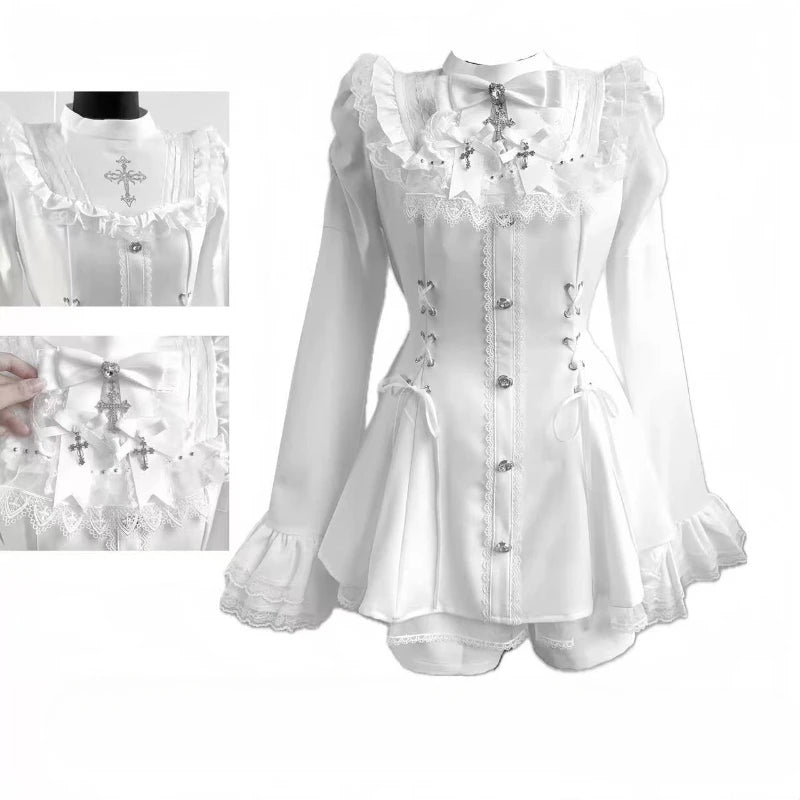 Lace Ruffles Strap Dress