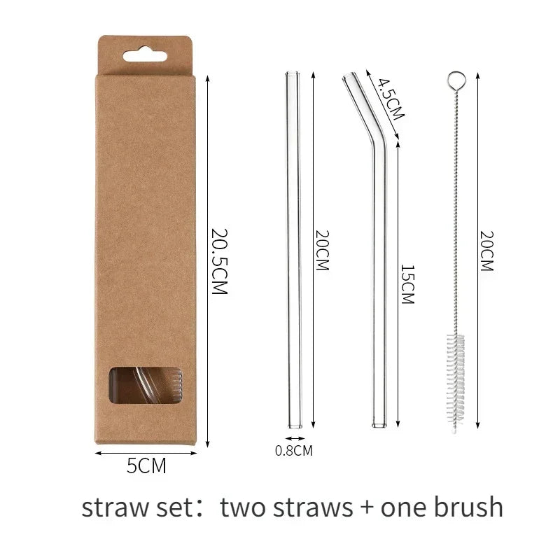 Glass Cup Reusable Straw