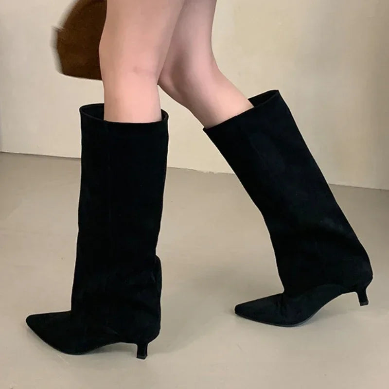 Pointed Toe Knee-High Boots