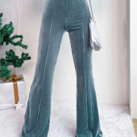 Retro High Waisted Corduroy Flared Pants