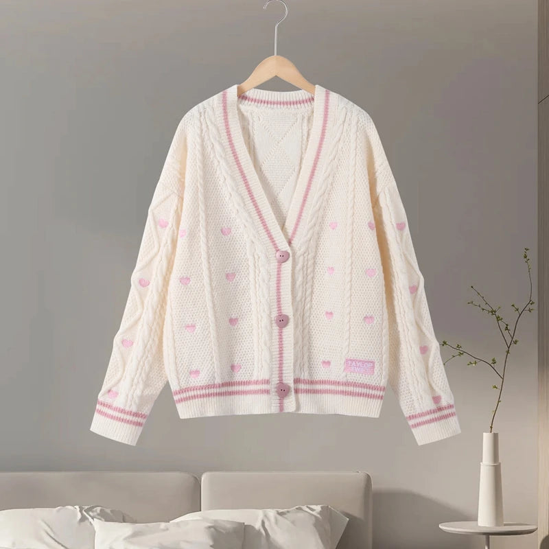 Star Print Knit Cardigan