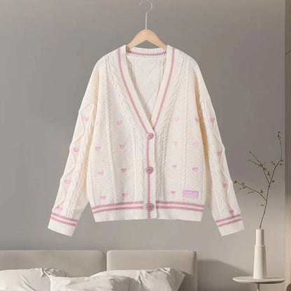 Star Print Knit Cardigan