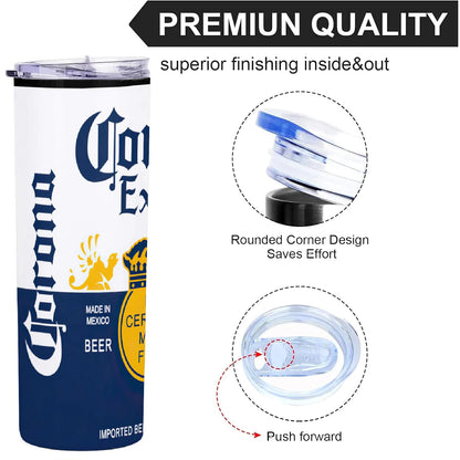 Beer Can Stainless Steel Skinny Tumbler