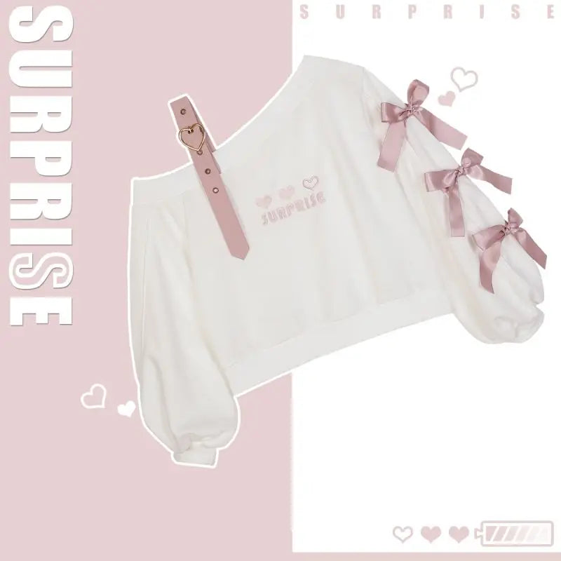 Conjunto de top con lazo bordado, cuello oblicuo, contraste de cuero y tirantes + Falda de pastel con encaje empalmado