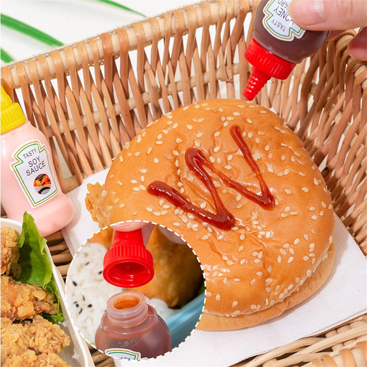 Mini Condiment Squeeze Bottles