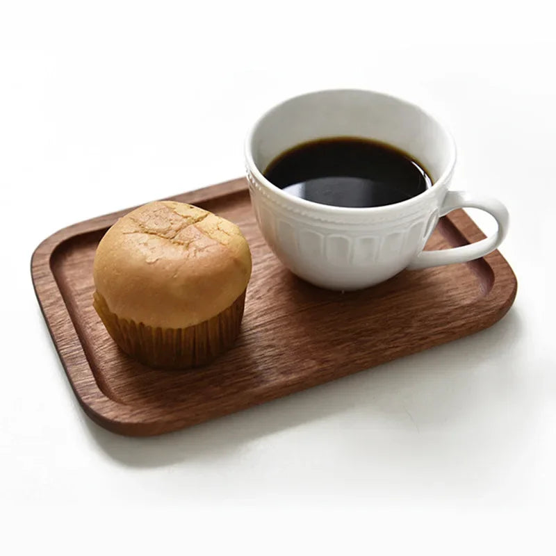 Solid Wood Serving Tray Oval Tea Tray