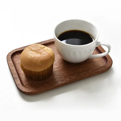 Solid Wood Serving Tray Oval Tea Tray