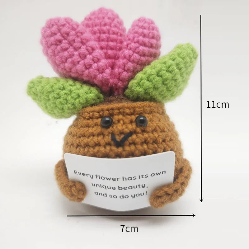 Crochet Flower Pot Decoration Hand Woven