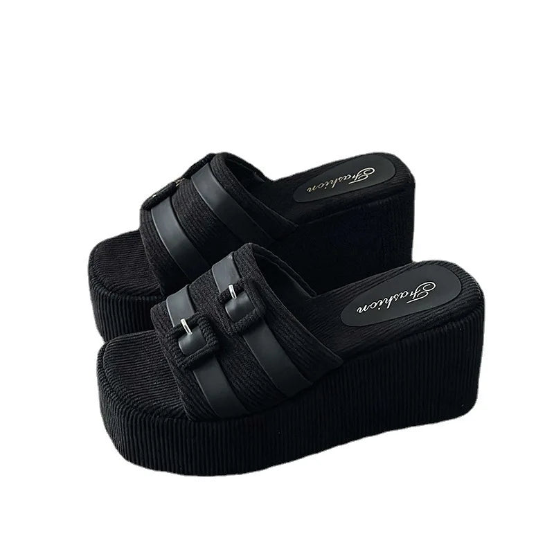 Zapatillas de plataforma de punta cuadrada