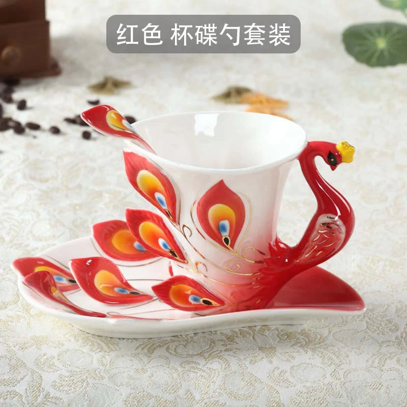 Peacock Cup and Saucer