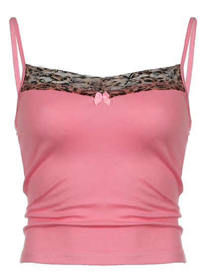 Leopard Print Stitched Crop Top