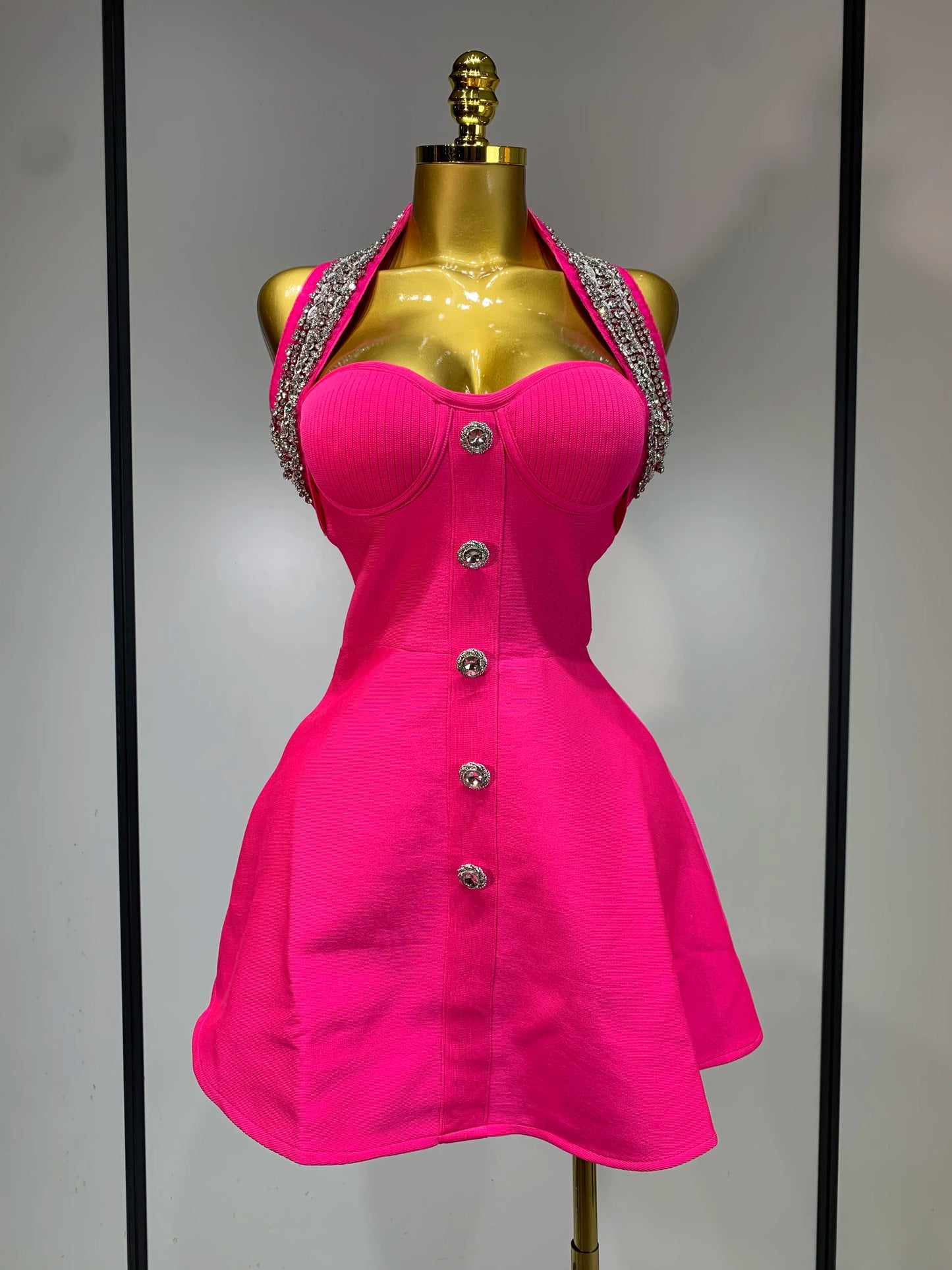 Backless Beading A Line Bandage Dress