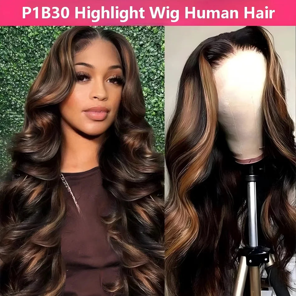 Highlight Ombre Body Wave Human Hair Wig