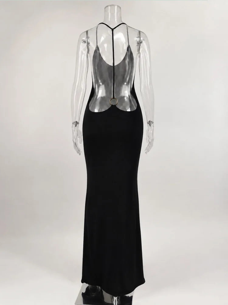 Halter Backless Bodycon Maxi Dress