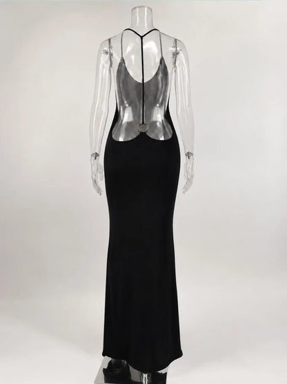 Halter Backless Bodycon Maxi Dress