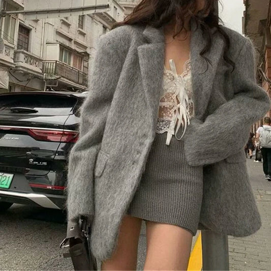 Turn Down Collar Coat