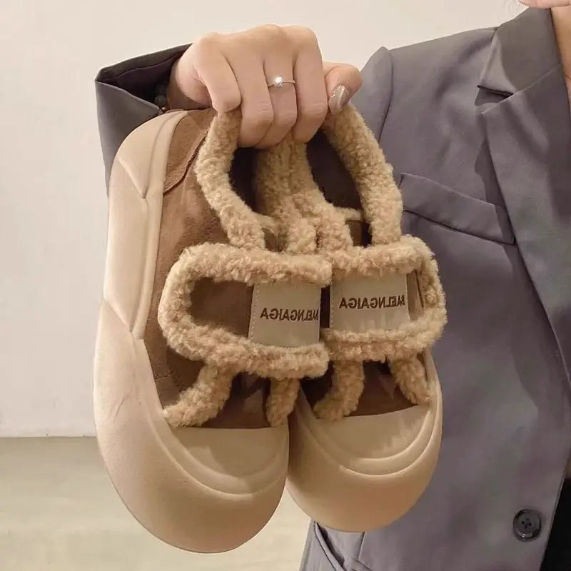 Warm Cotton Flat Bottom Slip-on Shoes