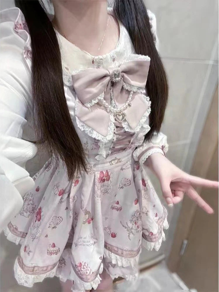 Lace Ruffles Strap Dress