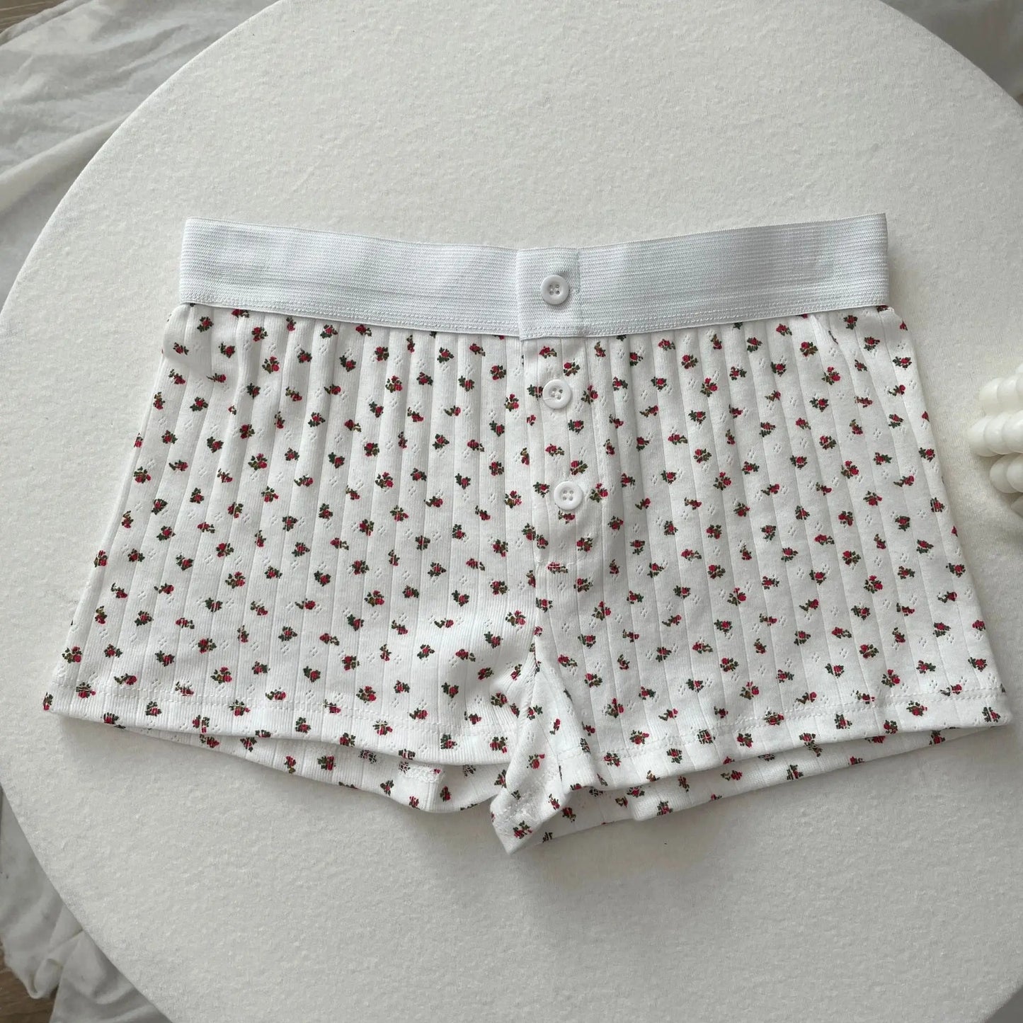 Floral Eyelet Cotton Boy Shorts