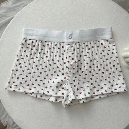 Floral Eyelet Cotton Boy Shorts