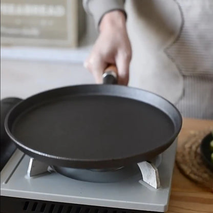 Thickened Cast Iron Flat Bottomed Pan Non-Stick