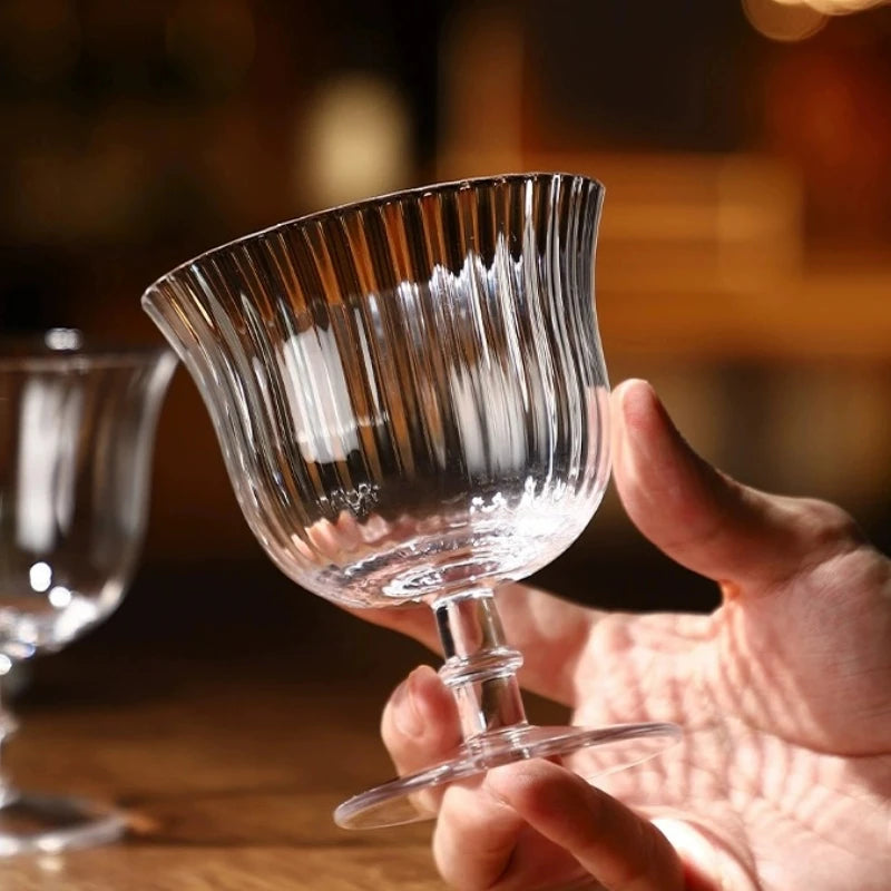 Vertical Striped Glass Cup