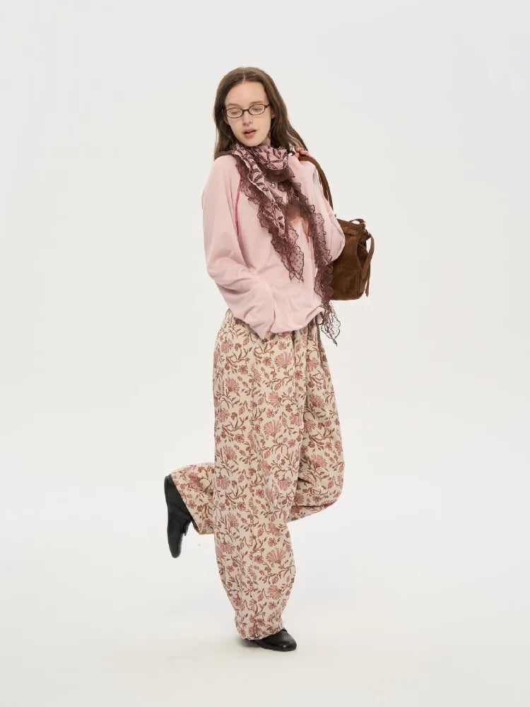 Horse Print Pink Long Sleeve Top