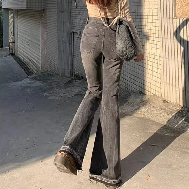 High Waist Casual Flare Jeans
