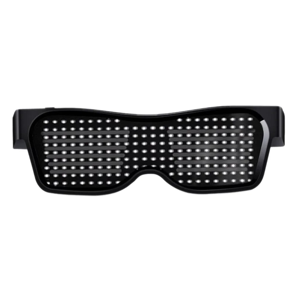 Bluetooth Programmable LED Text USB Charging Display Glasses