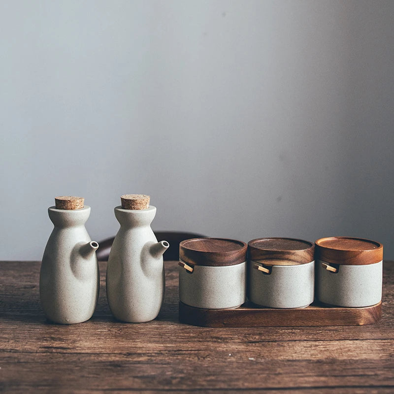 Japanese Style Crude Pottery Oil Vinegar Pot