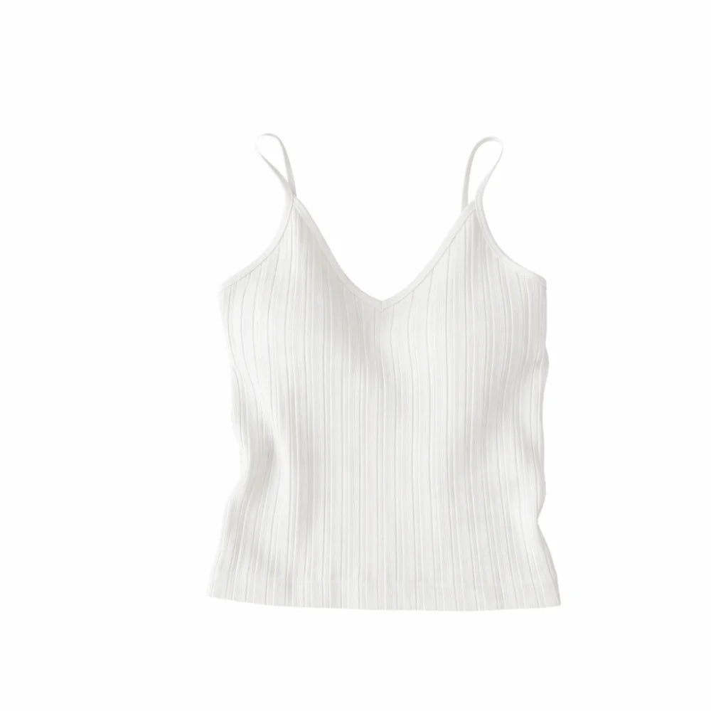 Top camisero con cuello de pico