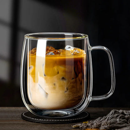 Double Wall Glass Cup with Handle