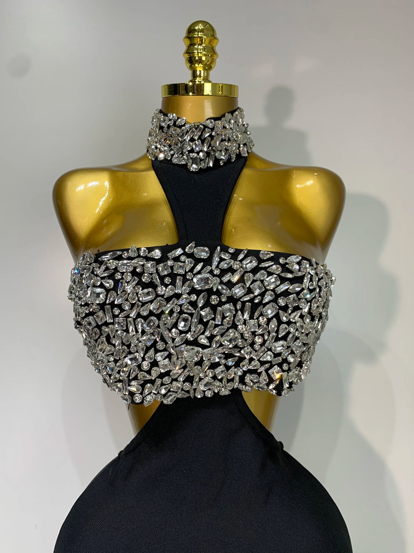 Backless Sparkly Crystal Diamonds Bodycon Bandage Dress